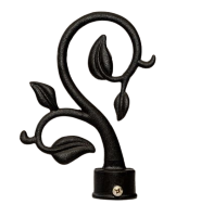 Leaf Finials  for Curtain Rods Ends that are powder coated