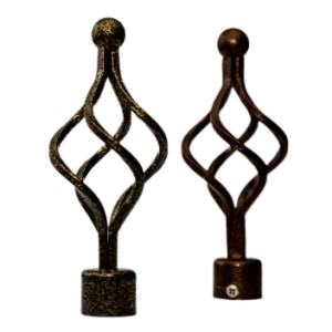 Basket Finials for Curtain Rods Ends that are powder coated