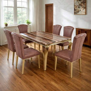 Monarch Marble Dining Set – 6 Seater