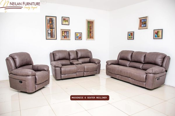 Mackenzie Grey 6 Seater Recliner Sofa Set