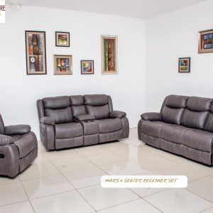 Recliner Sofa - Grey 6 Seater