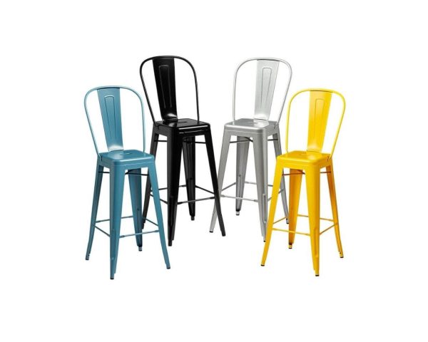 Metallic High Back Bistro Chairs