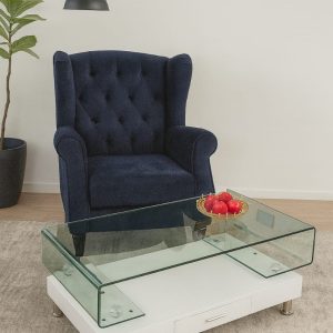 White Coffee Table with Tamper Glass