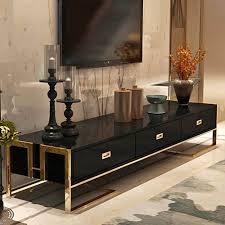 Metallic Frame Wooden TV Cabinet