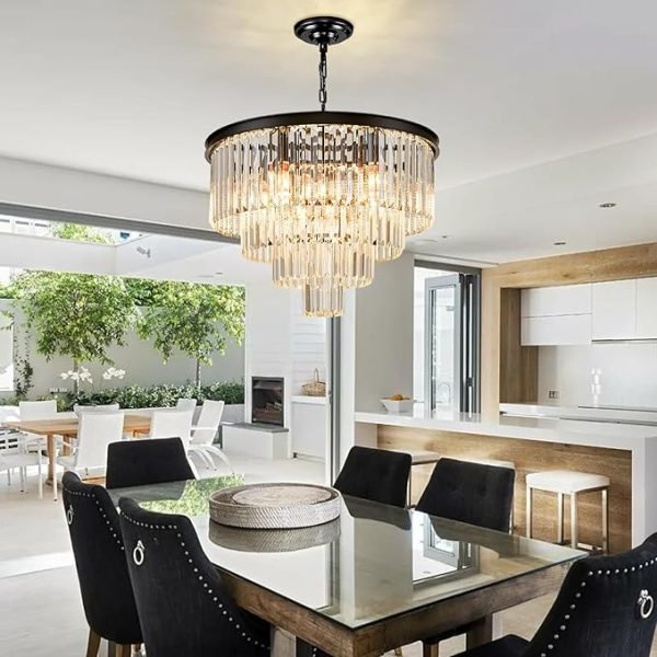 600mm Black Crystal Chandelier