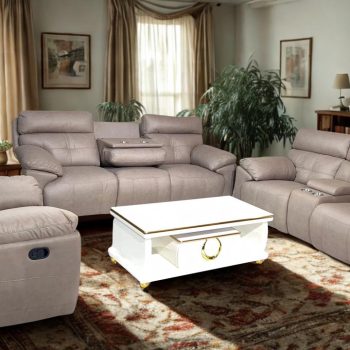 Latte 6-Seater Recliner Sofa Set for Living Room