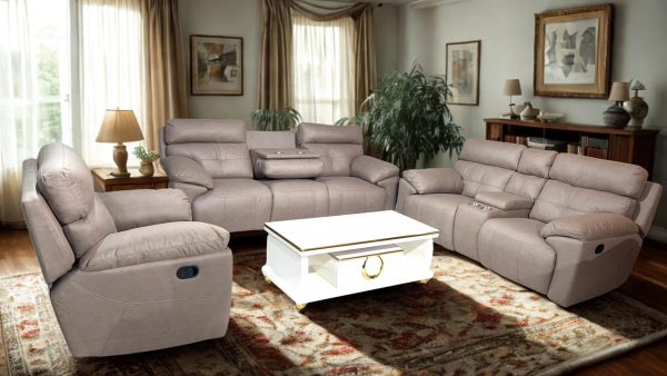 Latte 6-Seater Recliner Sofa Set for Living Room