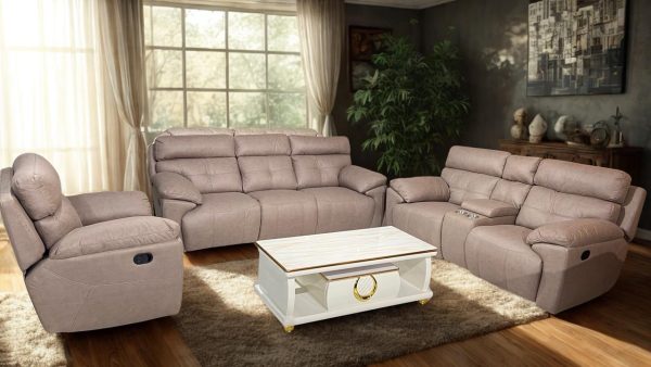 Latte 6-Seater Recliner Sofa Set for Living Room - Image 2