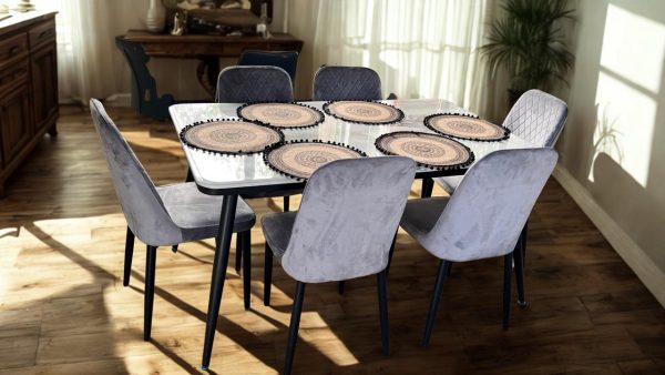 Alexa 6 Seater Marble Dining Set