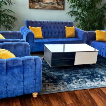Blue Chesterfield 7-Seater Sofa Set