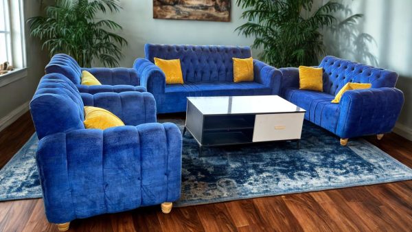 Blue Chesterfield 7-Seater Sofa Set
