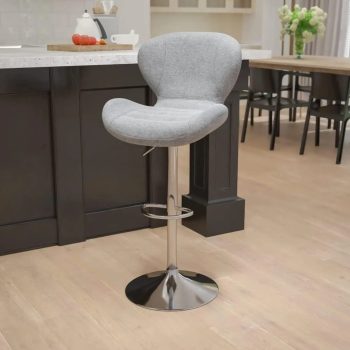 Fabric Light Grey Barstool