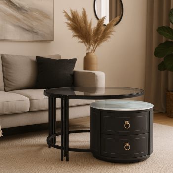 LuxeRound Duo Coffee Table Set