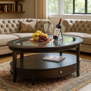 Ellora Oval Glass Coffee Table
