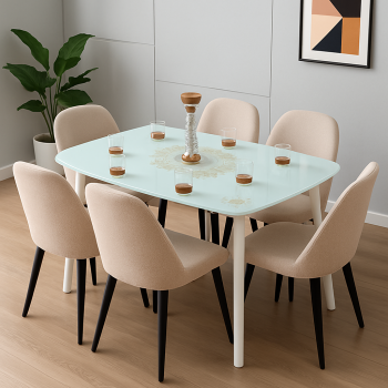 Verenza 6-Seater Glass Dining Set