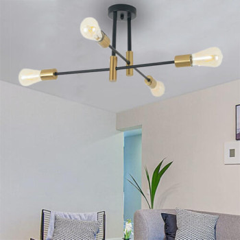 4 Bulb Sputnik Chandelier - Black