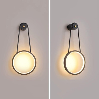 Led Black Ring Wall Lamp Light