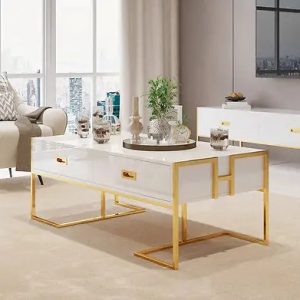 Rectangular Coffee Table with 4 Drawers