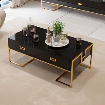 Table with Drawers and Gold Base