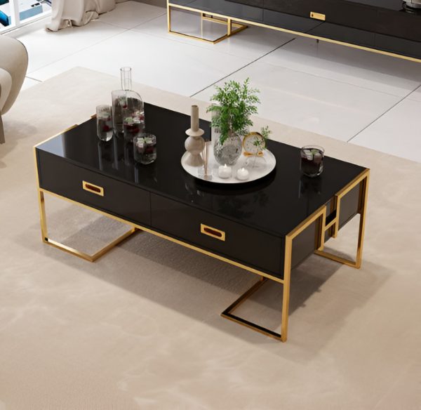 Table with Drawers and Gold Base