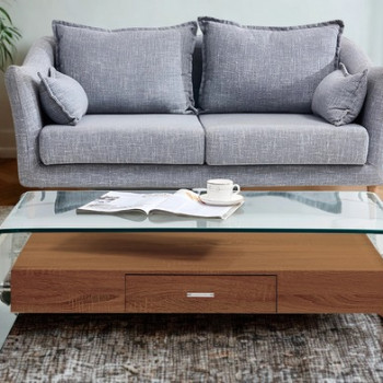 PureView Glass & Wood Coffee Table