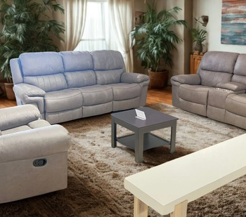 Stone Grey Recliner Sofa Set (3+2+1)