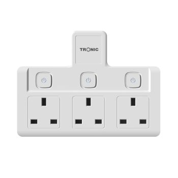 Tronic 13A 3-Gang UK Socket Adaptor with Switches