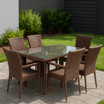 Savannah 6-Seater Rattan Dining Set
