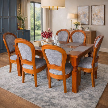 Mahogany Dining Set – 6 Seater Solid Wood Dining Table