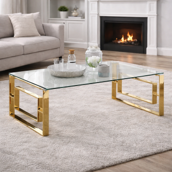 Glass Coffee Table with Gold in Kenya